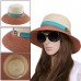 Ladies Wide Brim Color Blocking Casaul Beach Sun Hat  eb-56943439